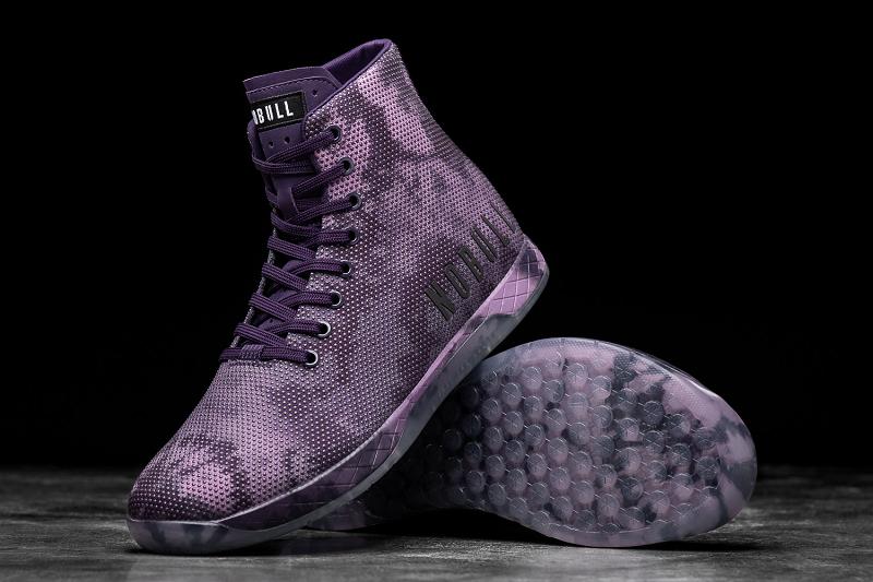 Dark / Purple Nobull High-Top Dark Purple Tie-Dye Men's Trainers | CA L1305I